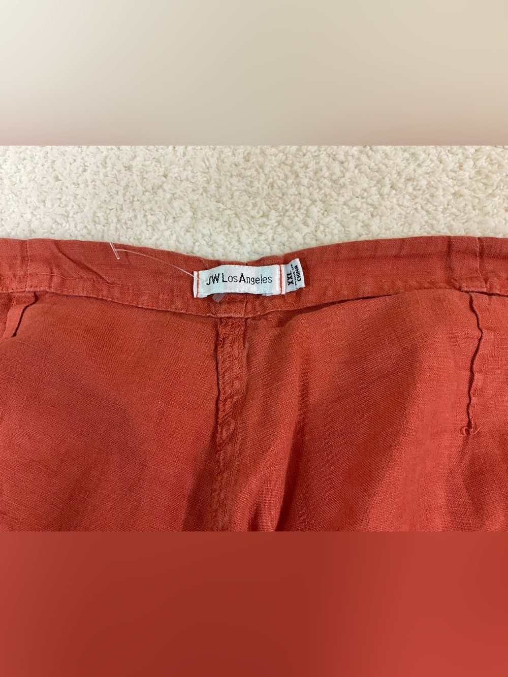 Johnny Was Coral Embroidered Linen-Blend Drawstring Shorts - Picture 3 of 7